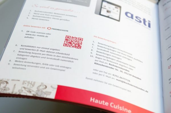 QR code for the evaluation of Kochsternstunden in the guest book