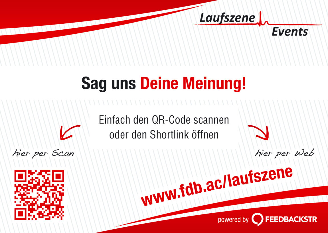 Aufruf zu Feedback mit Feedbackstr bei Laufszene Events GmbH