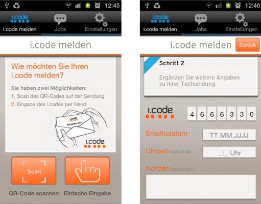 Mit der Inspector App geben die Studienteilnehmer des Mailagenten Panels einfach & unkompliziert Rückmeldung. Eingabemaske der Inspector App