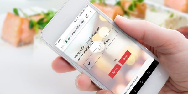Mit dem Onlinetool Feedbackstr von Spectos bewerten die Gäste der Kochsternstunden ihren Restaurantbesuch. Das Onlinetool Feedbackstr von Spectos bei den Kochsternstunden