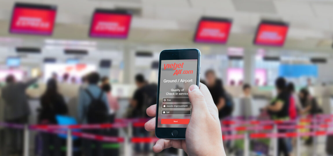 Smartphone with Vietjet Air Passenger Survey