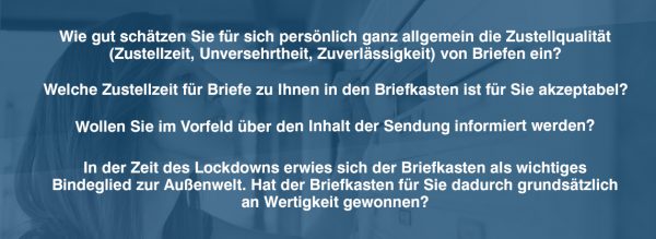 Fragebeispiele aus dem Spectos Briefkasten Monitor 2020