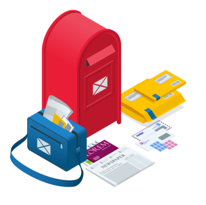 Illustration for receipt of letters, advertising mail and smaller consignments of goods