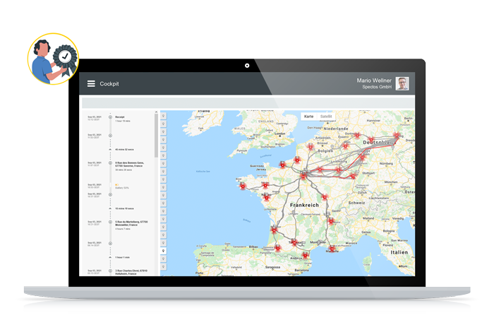 Example Postal & Logistics Performance Cockpit: Live Tracking Portal